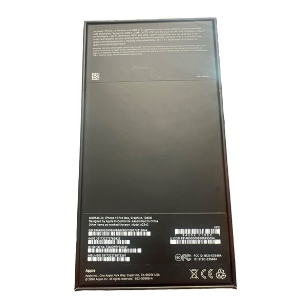 Apple iPhone 12 Pro Max Box Only Graphite 128GB Model A2342 - Picture 2 of 4